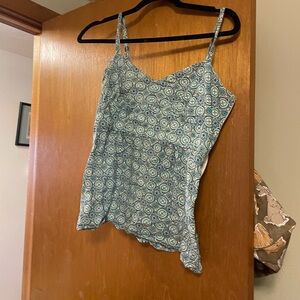 LOFT Blue Patterned Spaghetti Strap Camisole